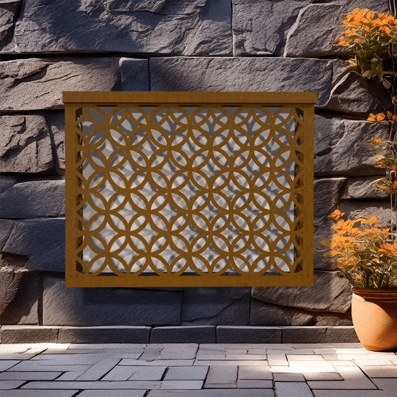 Cache climatiseur effet acier corten